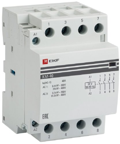 Контактор модульный EKF PROxima КМ 3п 4НО 40А 24В АС фото Контактор модульный EKF PROxima КМ 3п 4НО 40А 24В АС картинка